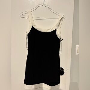 Lulu's Black Mini Dress with White Trim NWT